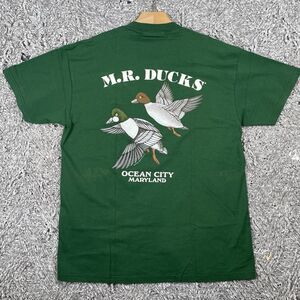 M.R. Ducks T-Shirt Men's Size Large Green Graphic Tee Crew Neck Vintage VTG 1995